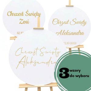 Tablica na Chrzest z imieniem i datą - bez motywu